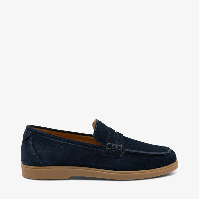 LOAKE Lucca Suede Loafers in Navy