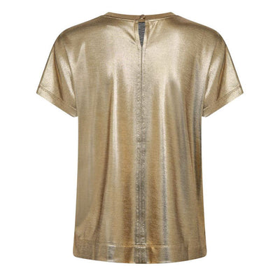 MOS MOSH Nivola O-neck Metallic Tee in Gold