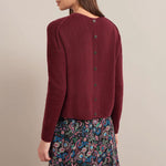 Lainey Back Button Cashmere Jumper in Burgundy