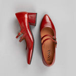 Laura Low Heeled Shoes in Brick Patent