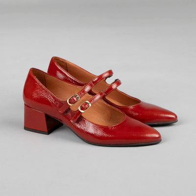 Laura Low Heeled Shoes in Brick Patent