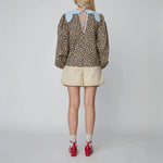 Leopard Blouse with Embroidery in Leopard