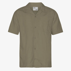 Linen S/S Shirt in Dusty Olive