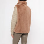 Lison Short Faux Fur Gilet in Twig