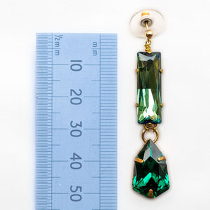 Long Bling Earrings in Green