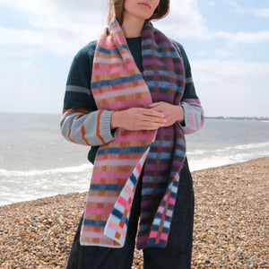 Long Brushed Intarsia Scarf in Charleston