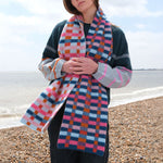 Long Brushed Intarsia Scarf in Charleston