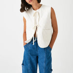 SEVENTY & MOCHI Aria Vest in Ecru