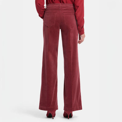 Teresa Wide Leg Velvet Trousers in Painbrush