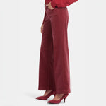 Teresa Wide Leg Velvet Trousers in Painbrush