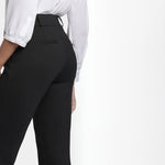 Pull On Flare Leg Trousers in Black