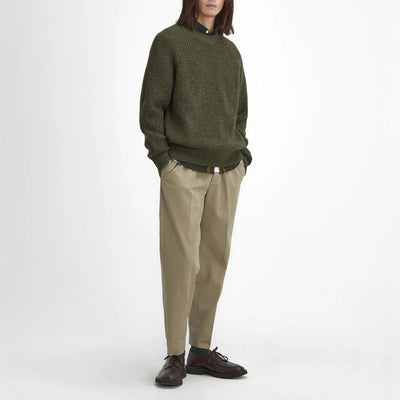 Griffiths Relaxed Crew Neck Sweater in Olive