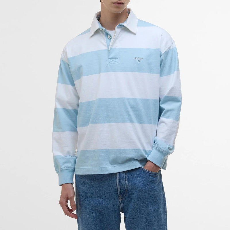 BARBOUR Newgate OS Rugby Shirt in Sky