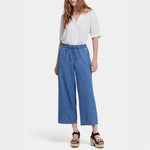 Jayne Pull On Wide Leg Ankle Jeans in Everly