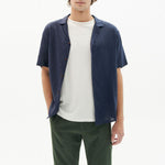 THINKING MU Hemp Jules Shirt in Navy