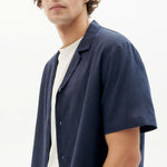 THINKING MU Hemp Jules Shirt in Navy