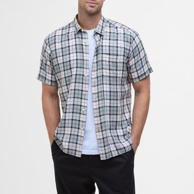 BARBOUR Midfield Tartan Summerfit Shirt in Bleached Pine Tartan