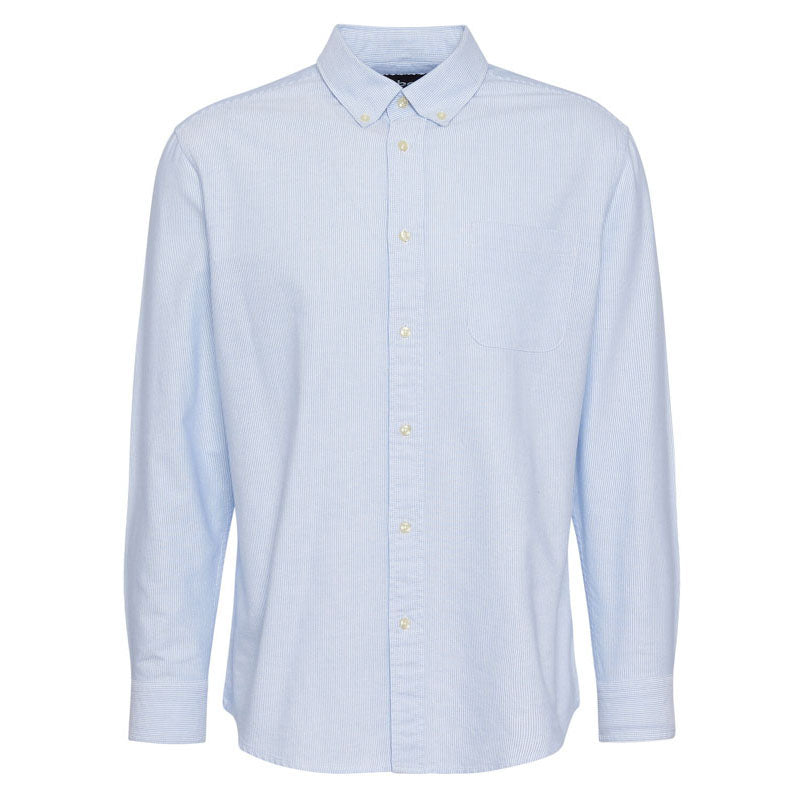 BARBOUR Striped Dunand OS Fit Oxford Shirt in Sky Blue