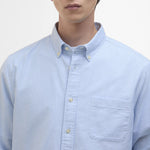 BARBOUR Striped Dunand OS Fit Oxford Shirt in Sky Blue