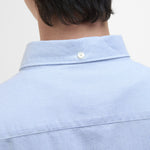 BARBOUR Striped Dunand OS Fit Oxford Shirt in Sky Blue