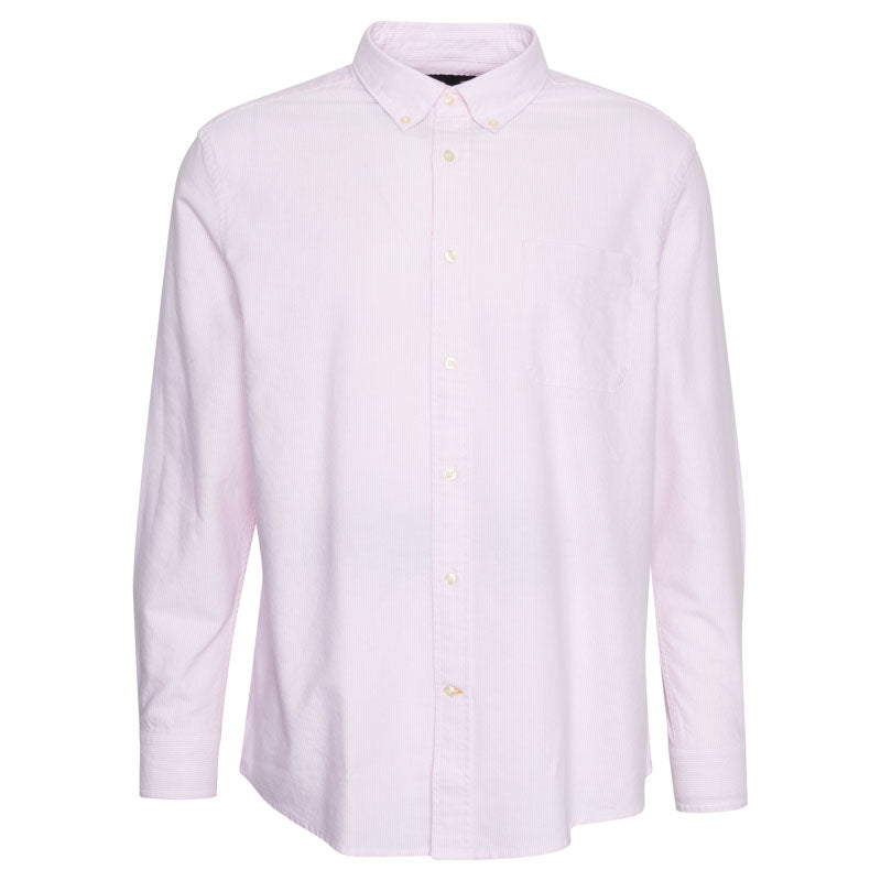 BARBOUR Striped Dunand OS Fit Oxford Shirt in Pink