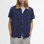 BARBOUR Benson Textured Relaxed Fit S/S Shirt in Indigo