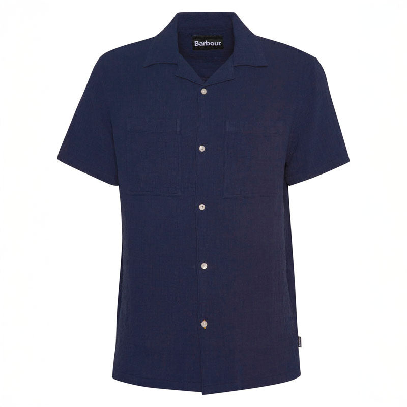 BARBOUR Benson Textured Relaxed Fit S/S Shirt in Indigo