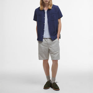 BARBOUR Benson Textured Relaxed Fit S/S Shirt in Indigo