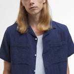 BARBOUR Benson Textured Relaxed Fit S/S Shirt in Indigo