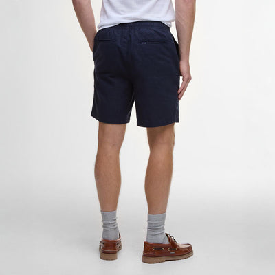 BARBOUR Cotton Linen Relaxed Short in Navy