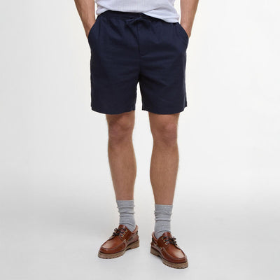 BARBOUR Cotton Linen Relaxed Short in Navy