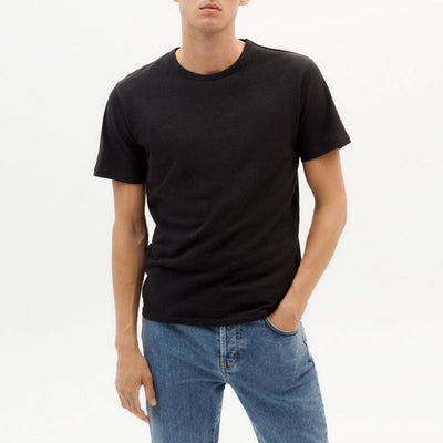 THINKING MU Hemp T Shirt in Black