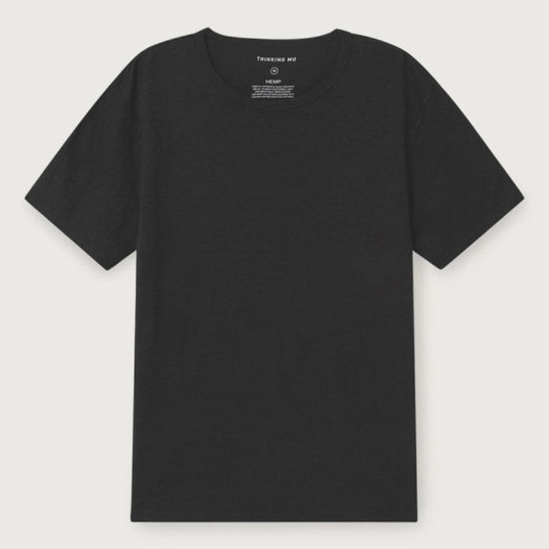 THINKING MU Hemp T Shirt in Black