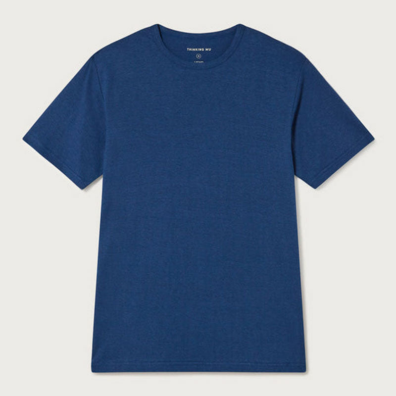 THINKING MU Hemp T Shirt in Blue Night