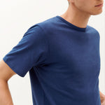 THINKING MU Hemp T Shirt in Blue Night