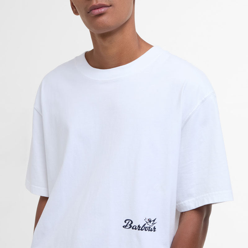 BARBOUR Regence OS Fit Graphic T-Shirt in White