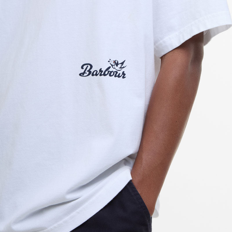 BARBOUR Regence OS Fit Graphic T-Shirt in White