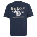 BARBOUR Outdoors Graphic OS Fit T-Shirt in Navy