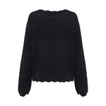 IRIS & WOOL Margot Crochet Sweater in Black