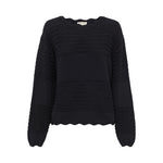 IRIS & WOOL Margot Crochet Sweater in Black