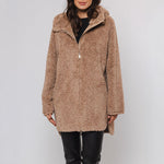 Marre Reversible Faux Suede Coat in Sand