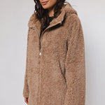 Marre Reversible Faux Suede Coat in Sand