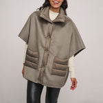 Mel Wool Cape in Dark Artichoke