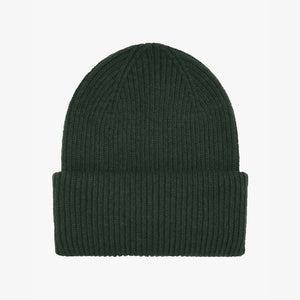 Merino Wool Beanie Hat in Hunter Green