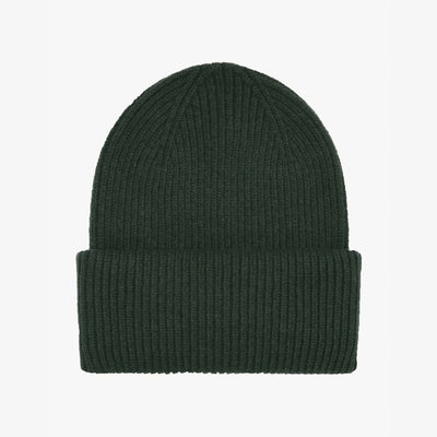 Merino Wool Beanie Hat in Hunter Green