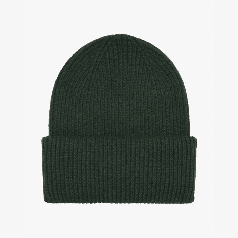 Merino Wool Beanie Hat in Hunter Green