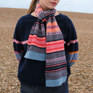 Multi Stripe Small Scarf in Harlequin