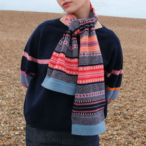 Multi Stripe Small Scarf in Harlequin