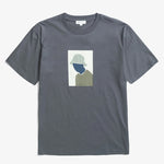 Johannes Organic Bucket Hat Print T-Shirt in Magnet Grey