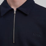 Ketel Relaxed Organic Logo Half Zip in Dark Navy